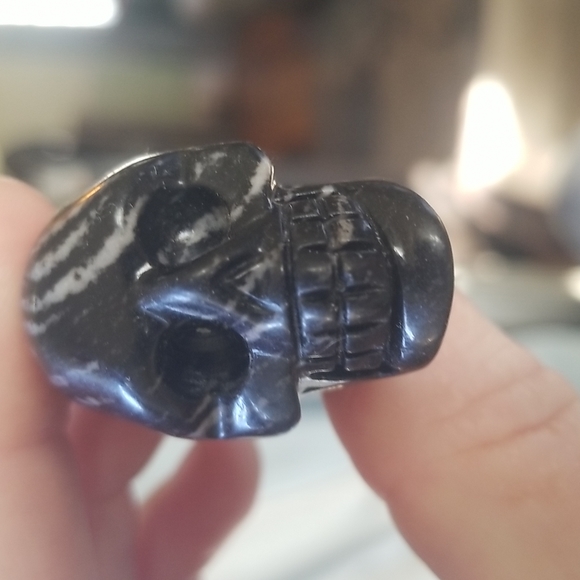 Zebra Jasper Carved Skull - Picture 4 of 8